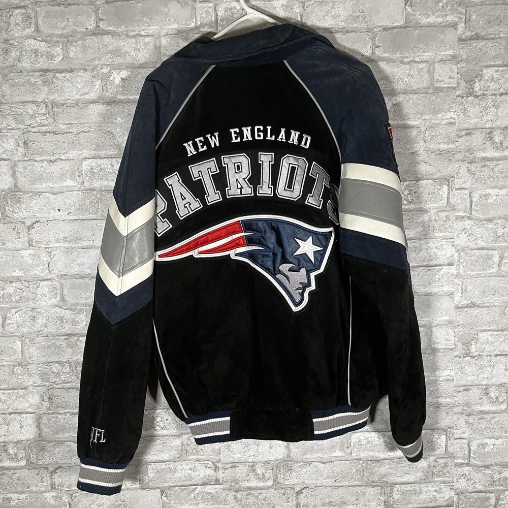 NFL Men'sNew England Patriots Suede Leather Varsity Jacket Size Large - Picture 2 of 16
